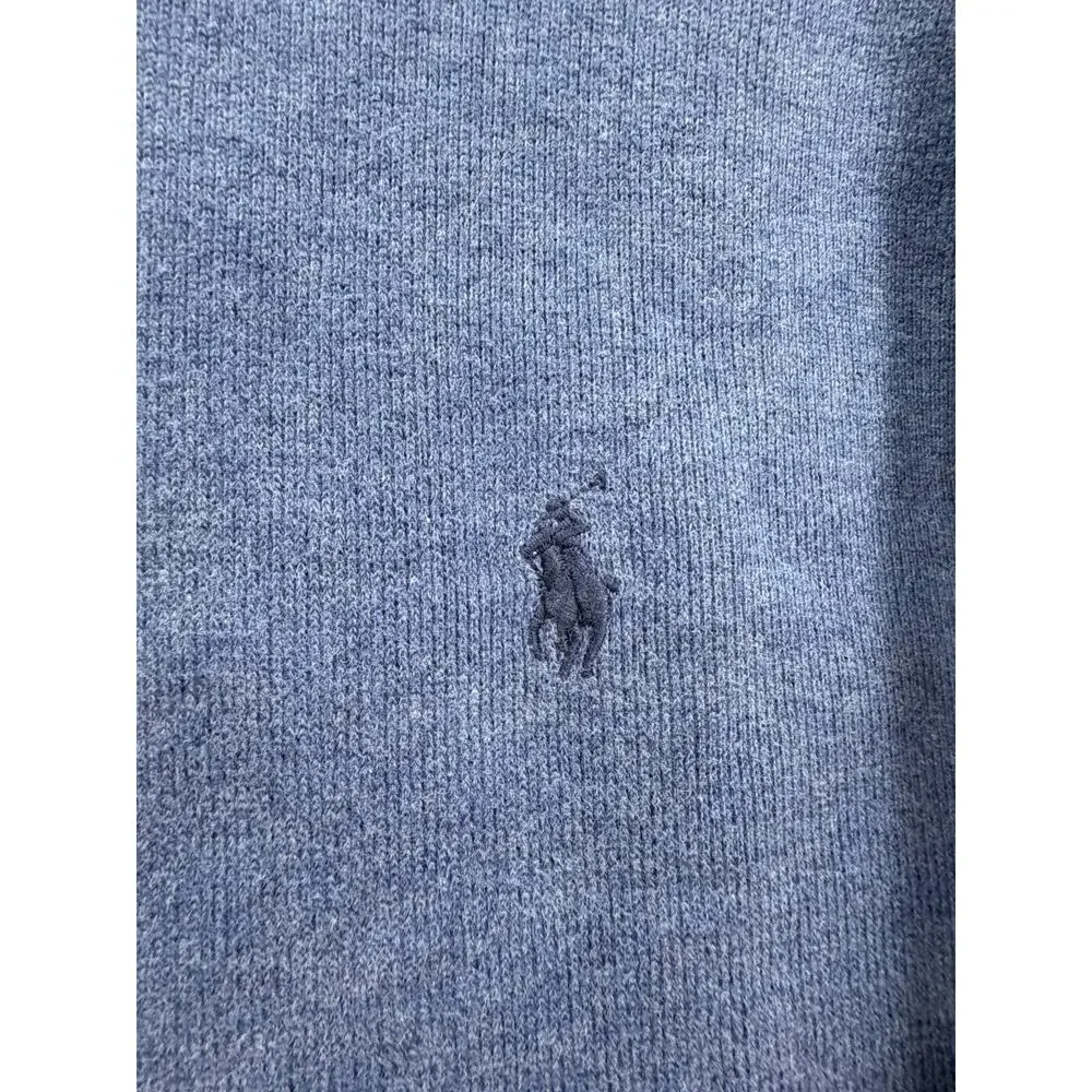 Polo Ralph Lauren Sweater Mens L Blue 1/4 Zip Pullover Blue Pony Collared Preppy